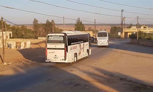 autobuses entran a Fua Se prepara la evacuación de dos ciudades asediadas en el norte de Siria